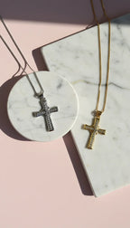 Waterproof Pavé Crystal Gold Plated Cross Necklace