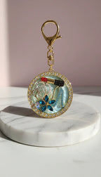 Lipstick & High Heel Crystal Key Ring & Bag Charm