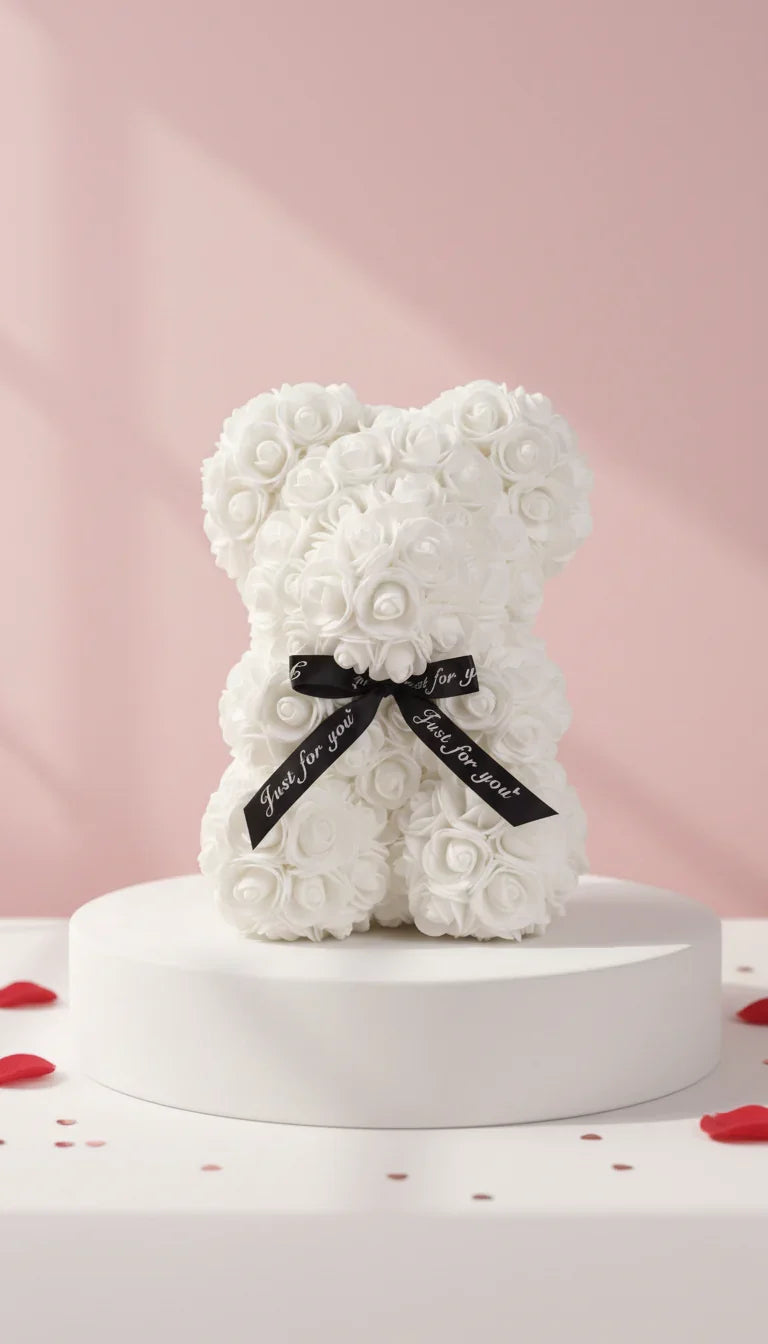 Silk Artificial Flower Teddy Roses With Luxury Gift Box