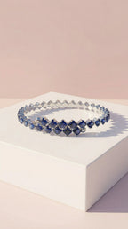 Stretchy Square Cut Crystal Free Size Bracelet Cuff