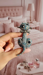 Crystal Cat With Bow Tie Brooch Pin