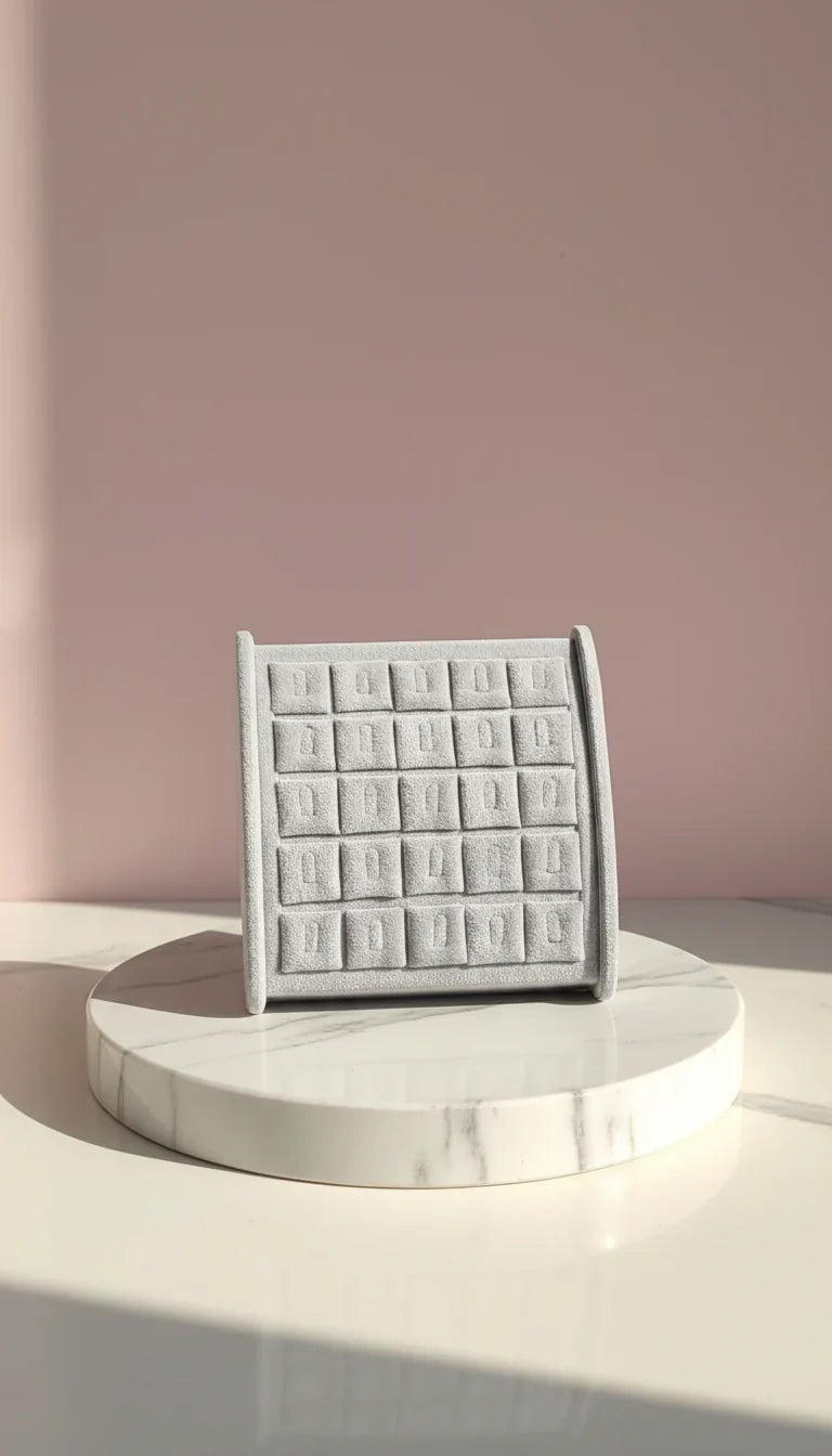 Countertop Standing Velvet Ring Display