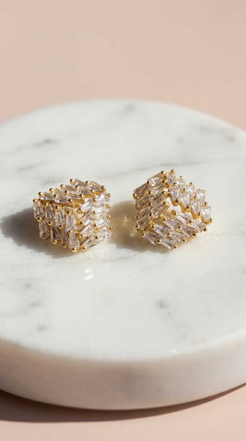 Cube Crystal Stud Earrings