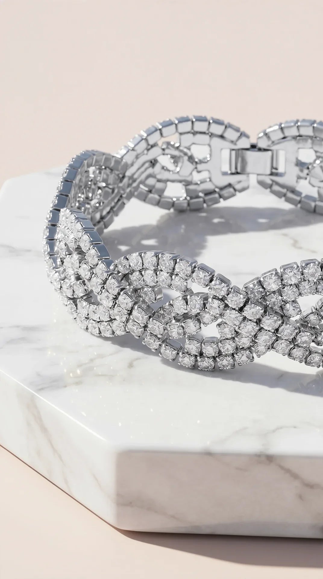 Braided Crystal Tennis Bracelet