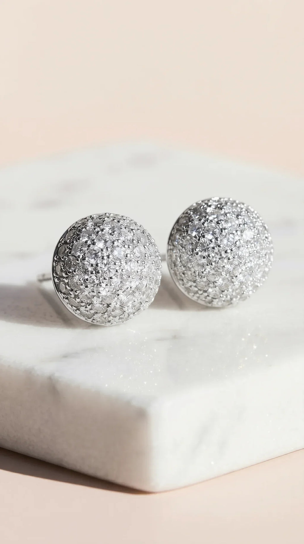 Round Ball Crystal Stud Earrings