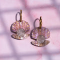 Clam And Pearl Hoop Earrings