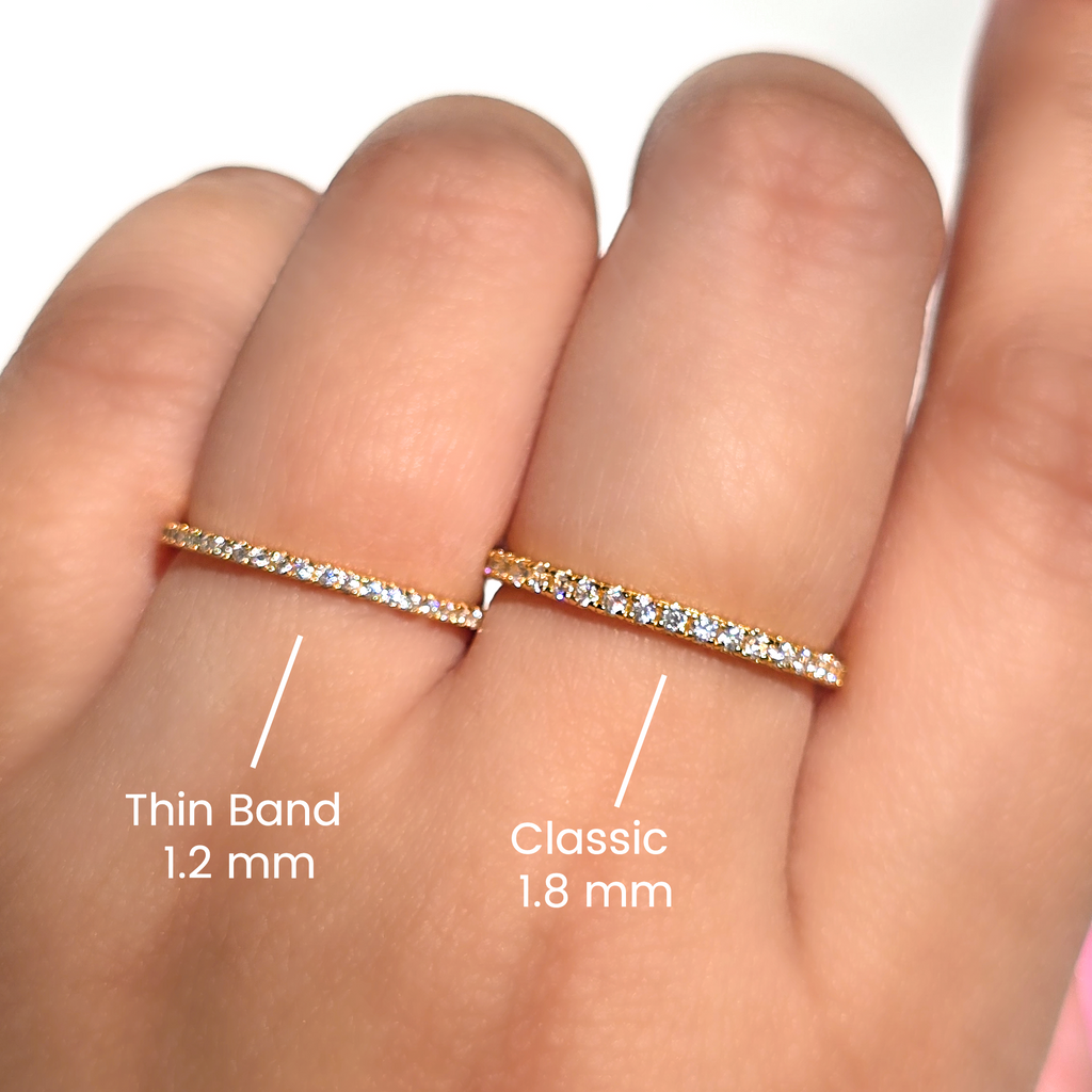 Thin Full Eternity Ring (1.2 mm) in Gold