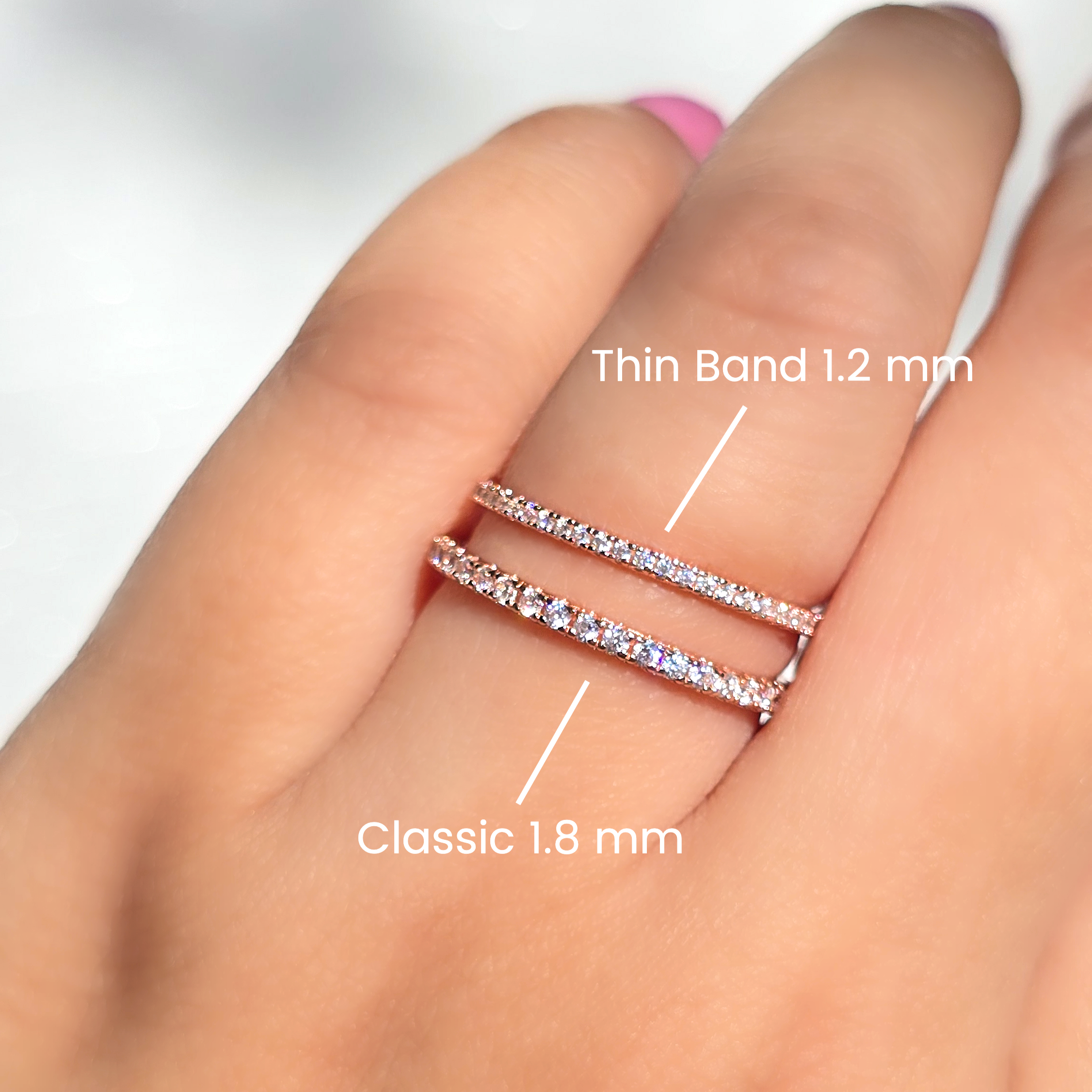 Thin Full Eternity Ring (1.2 mm) in Rose Gold