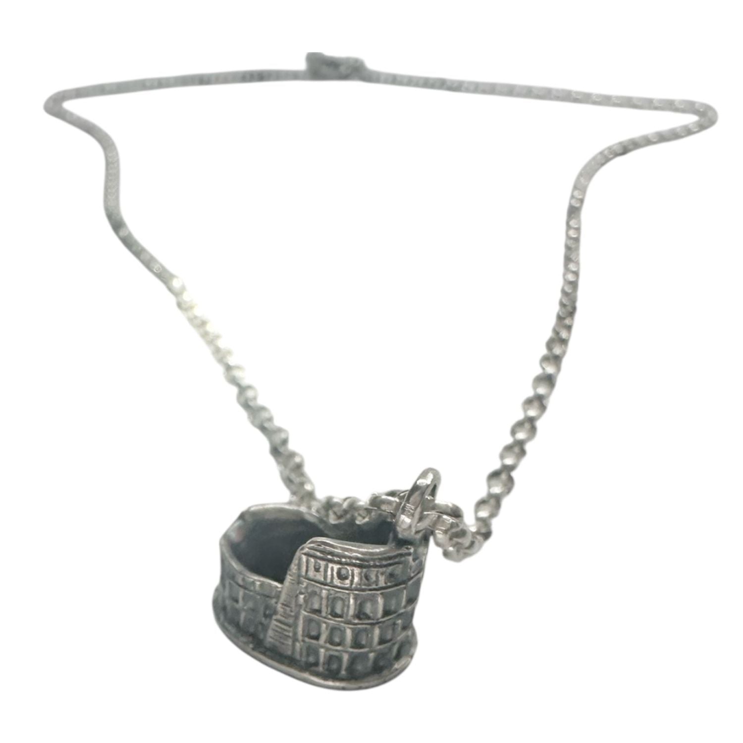Colosseo Pendant Necklace – Handmade Sterling Silver 925 – Roman Colosseum