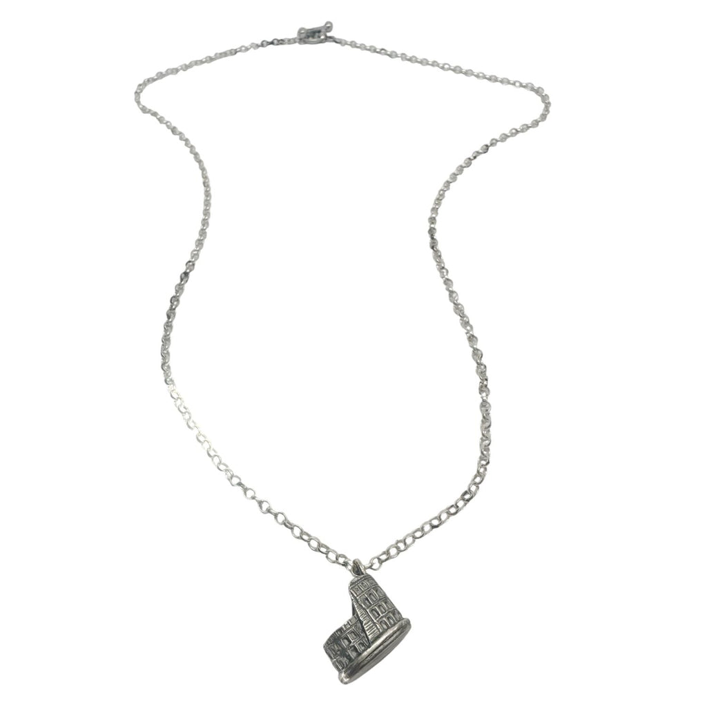 Colosseo Pendant Necklace – Handmade Sterling Silver 925 – Roman Colosseum