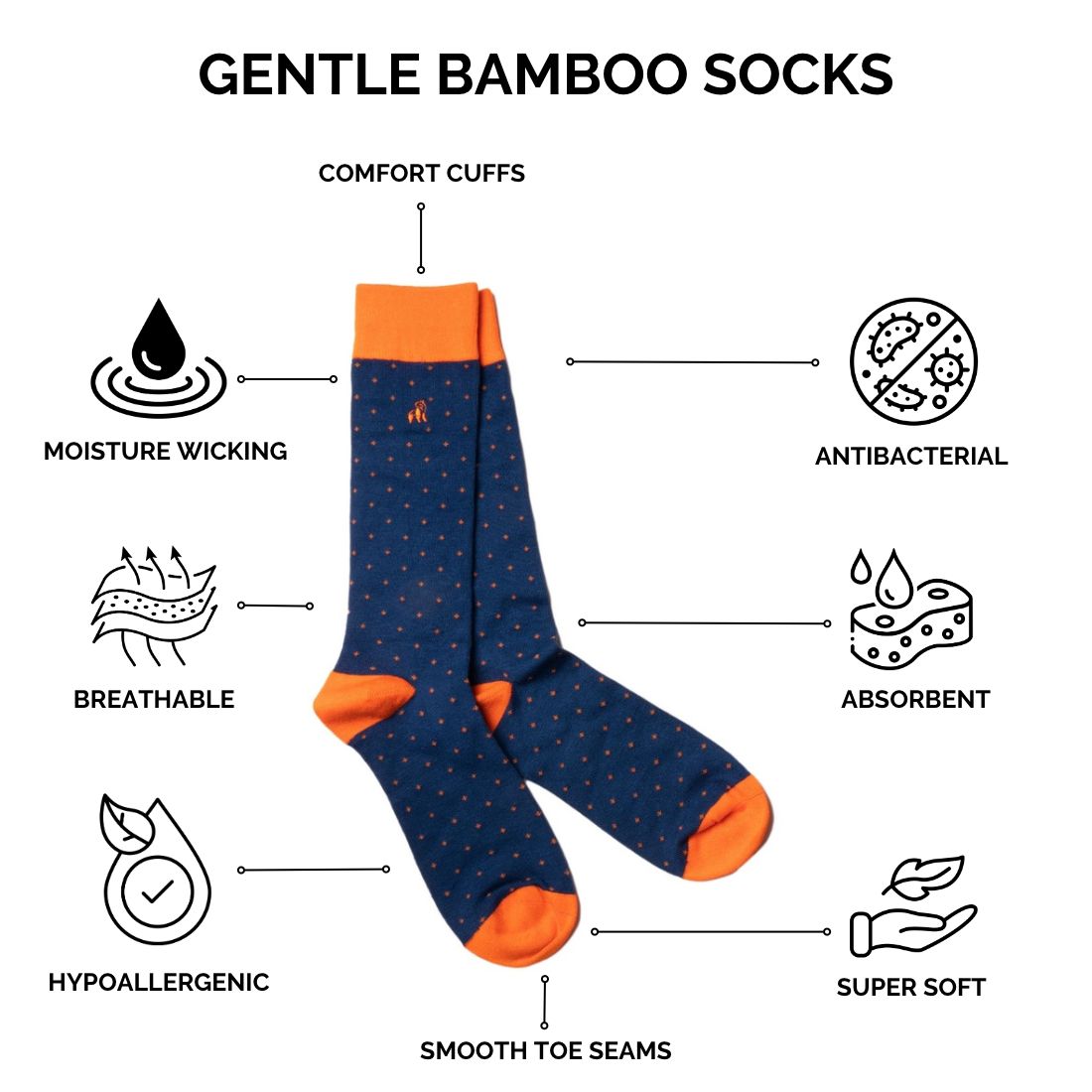 Classic Red Bamboo Socks (Comfort Cuff)