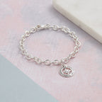 Travel Safe Outline Compass Silver Charm