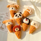 Daily White | Brown Bear Ice Cream Cone Plush Charm