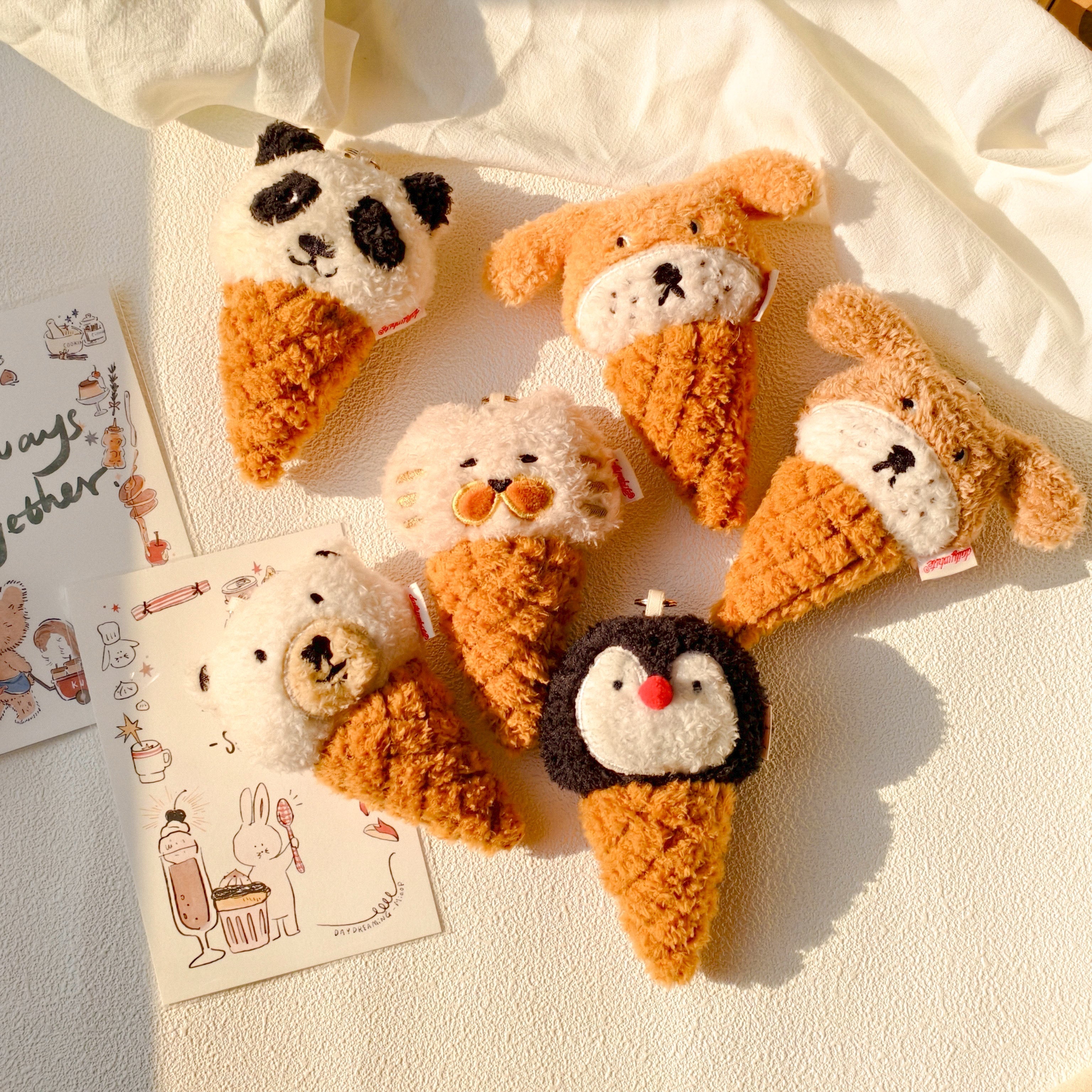 Daily White | Penguin Ice Cream Cone Plush Charm