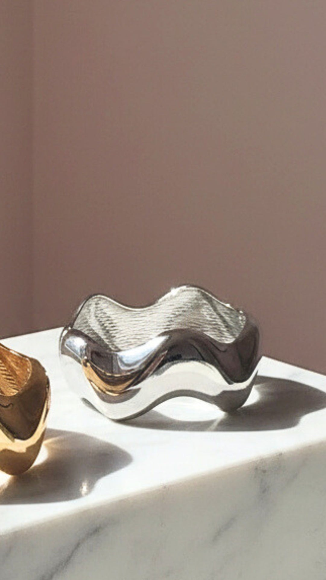 Chunky Melted Wavey Statement Cuff Bangle