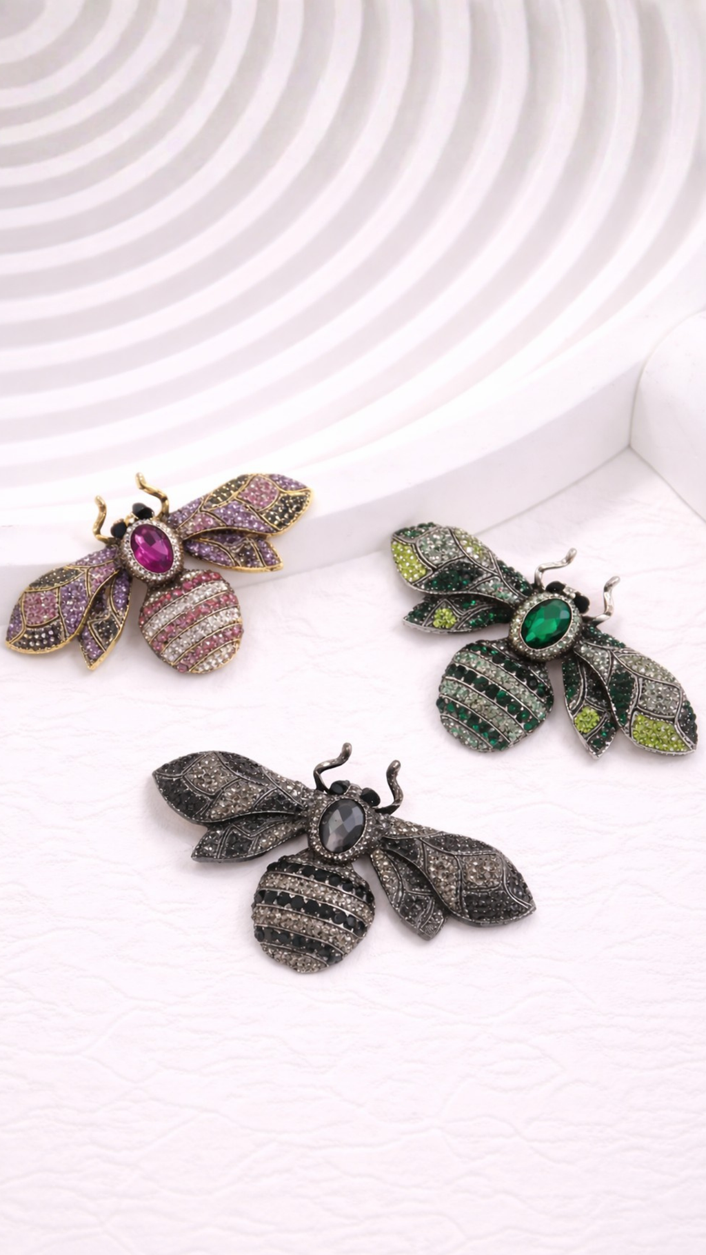 Bee Crystal Brooch Pin Oversized Statement Jewellery