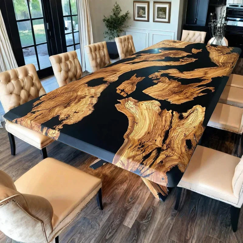 Olive Wood Slab for Epoxy Resin Tables, 80x50 cm