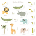 Cute Safari Animals Wall Decal for Kids | Removable Peel and Stick Wall Decals | African Animals Wall Stickers