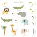 Cute Safari Animals Wall Decal for Kids | Removable Peel and Stick Wall Decals | African Animals Wall Stickers