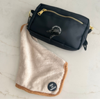 Mini Dog Towel + Clip, Beige & Brown