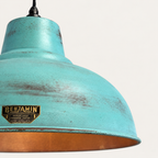 Salthouse XL Copper Verdigris Patina Lampshade Pendant Light - 14.5 Inch