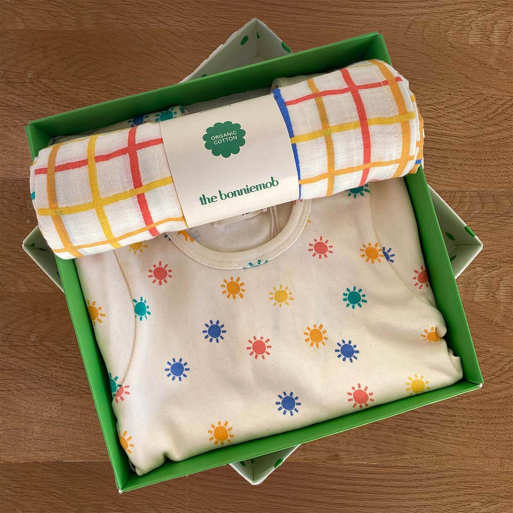 Dreamy & Ditto Set - Baby Playsuit & Muslin Swaddle Blanket Gift Box
