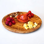 Olive Wood Round Serving Plates Set | 21cm 25cm 28cm Charcuterie Platter Dishes
