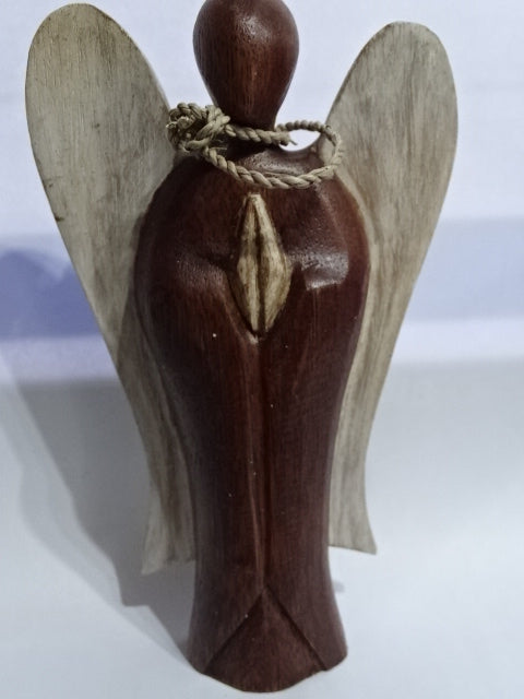 Hand Carved In Bali Wooden Hati Hati Angels 'Peace'