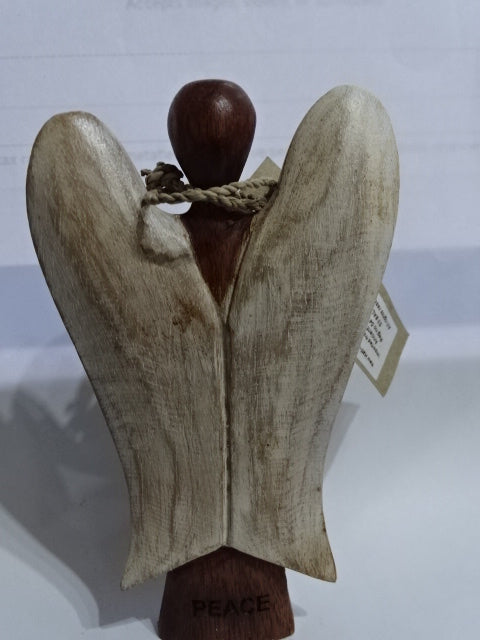 Hand Carved In Bali Wooden Hati Hati Angels 'Peace'