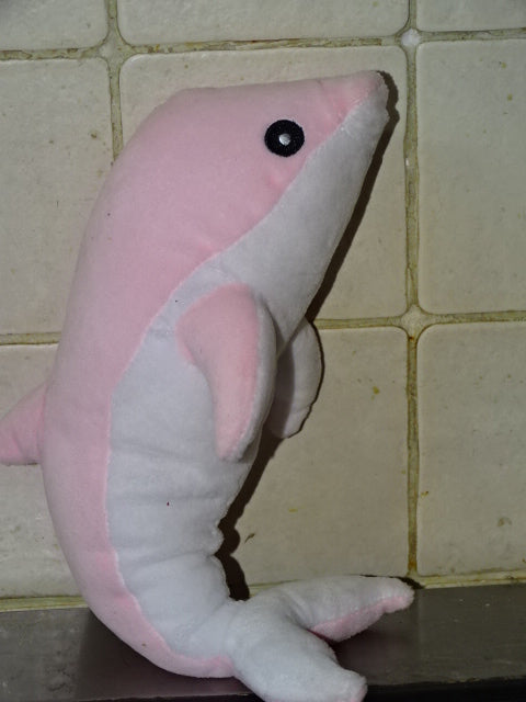 Cute Pink and White Small Dolphin Soft Toy / Velvet Feel Plush