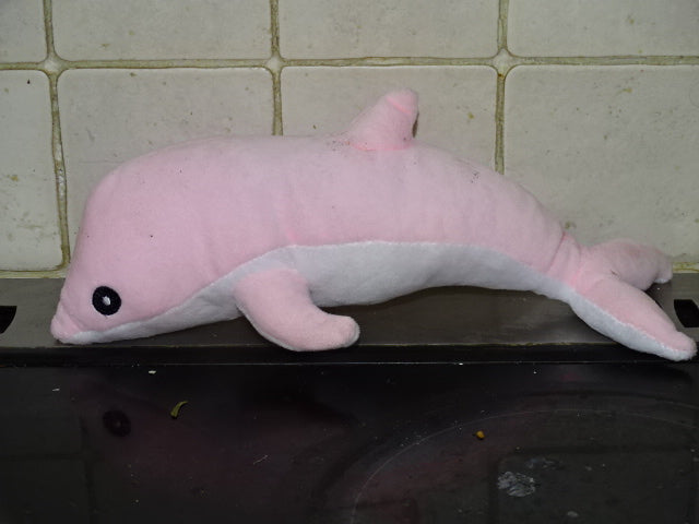 Cute Pink and White Small Dolphin Soft Toy / Velvet Feel Plush