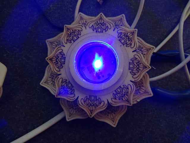 Lotus Design Multi Coloured Base For Crystals, Ornaments (USB)