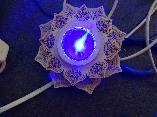 Lotus Design Multi Coloured Base For Crystals, Ornaments (USB)
