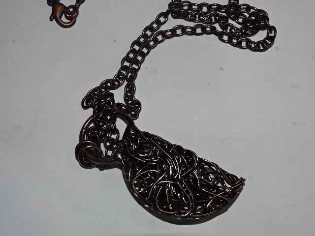 ' Dark Spirit'  Large Statement Labradorite Copper Chain Necklace