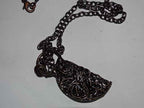 ' Dark Spirit'  Large Statement Labradorite Copper Chain Necklace