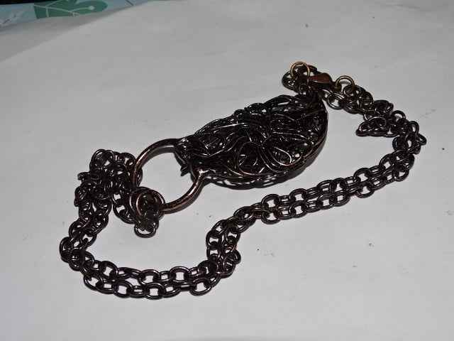 ' Dark Spirit'  Large Statement Labradorite Copper Chain Necklace
