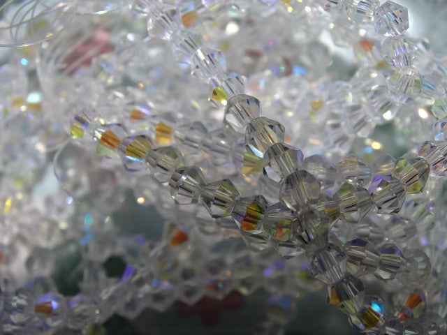 Ab Rainbow Plated Imitation Austrian Crystal Bicones  4~4.5x4mm