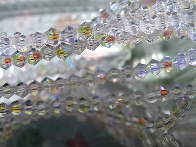 Ab Rainbow Plated Imitation Austrian Crystal Bicones  4~4.5x4mm