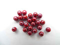 Czech Round Pressed Glass Beads  Opaque Coral Red 6mm