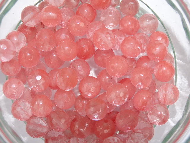 Semi Precious Cherry Quartz Faceted 8mm