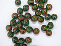 Dyed Synthetic Gold Clinquant Stone Beads 10mm 'Golden Emerald'