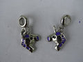 Alloy and Enamel Unicorn Dangle Charm. 'Purple'
