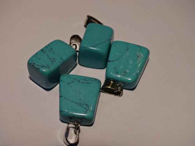 Synthetic Turquoise Pendant   Light Turquoise