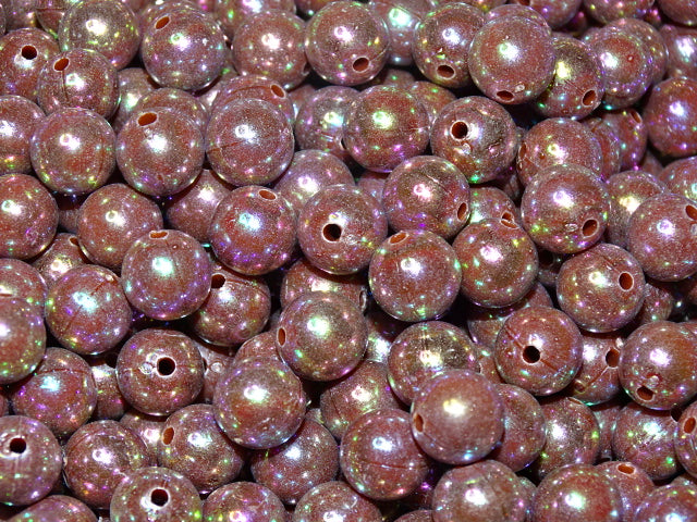 10mm Recycled Acrylic Beads  'Rose Gold Rainbow'