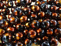 'Bronze on Black'  10mm Glass Beads