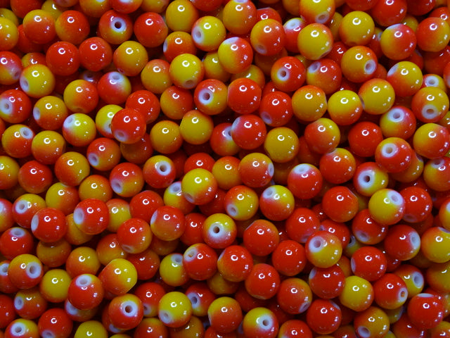 'Sunset'  2 Tone Glass 8mm Beads