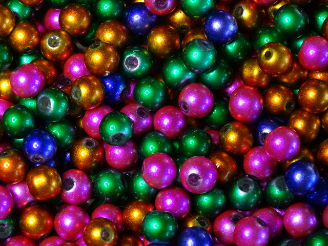 'Silken Ribbon Mix'  8mm Glass Beads