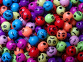 'Fun Faces'  Multi Coloured 8mm Acrylic Mix