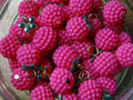 'Berry Cute'  Resin Pendant  With Gold Coloured Finding.   'Pink'