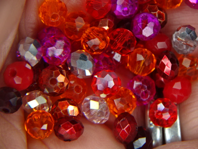 'Jewelled Mix - Sunset' 4mm Austrian Crystal Rondelles